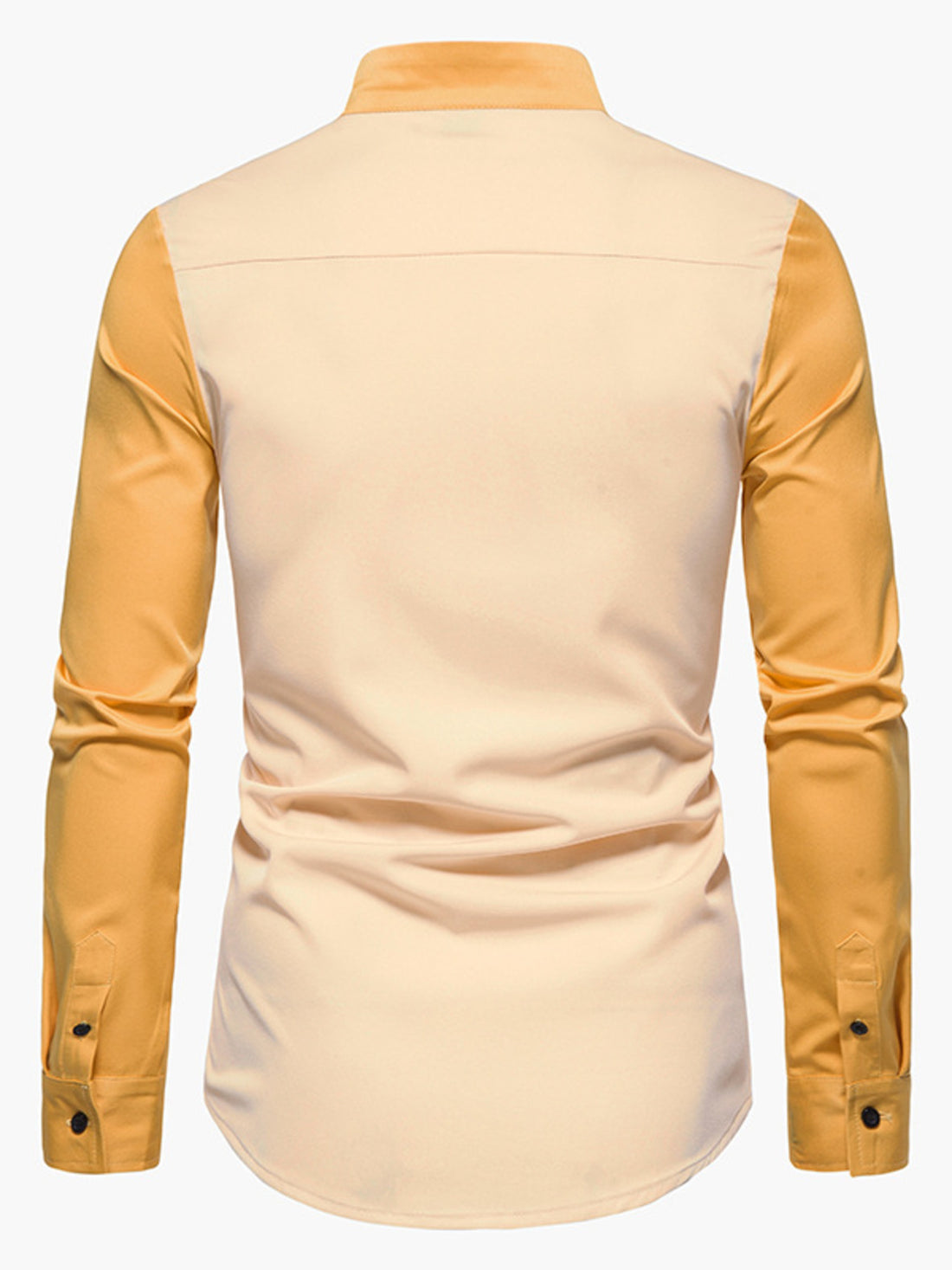 Men's Asymmetrical Button-Down Long Sleeve Shirt - cas7m
