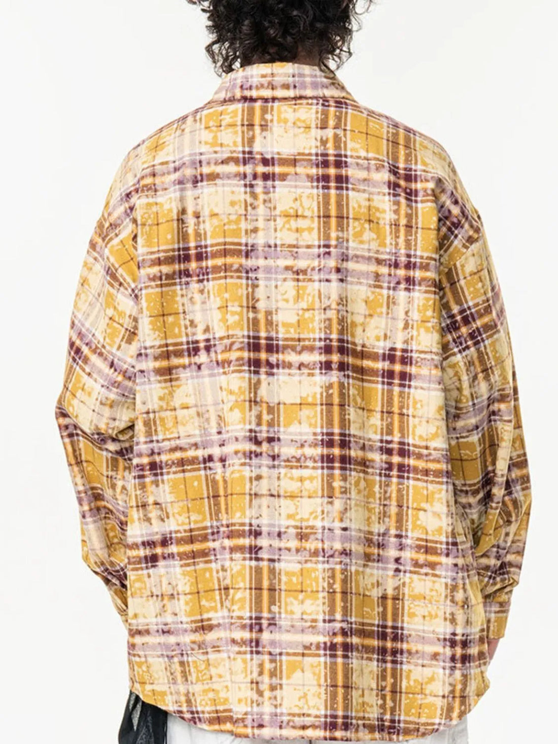 Men's Plus Size Plaid Long Sleeve Shirt - cas7m