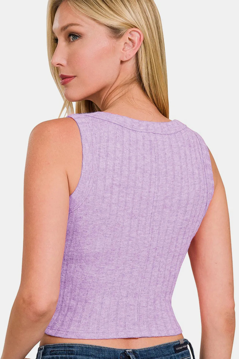 Zenana Ribbed Cropped Tank - cas7m