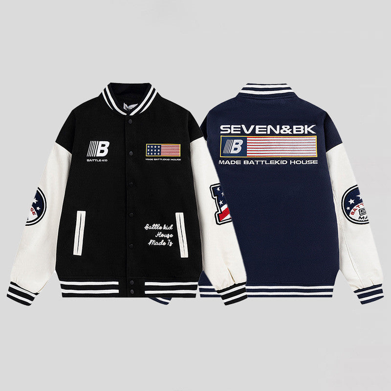 Alphabet Embroidery Men's And Women's Coats - cas7m