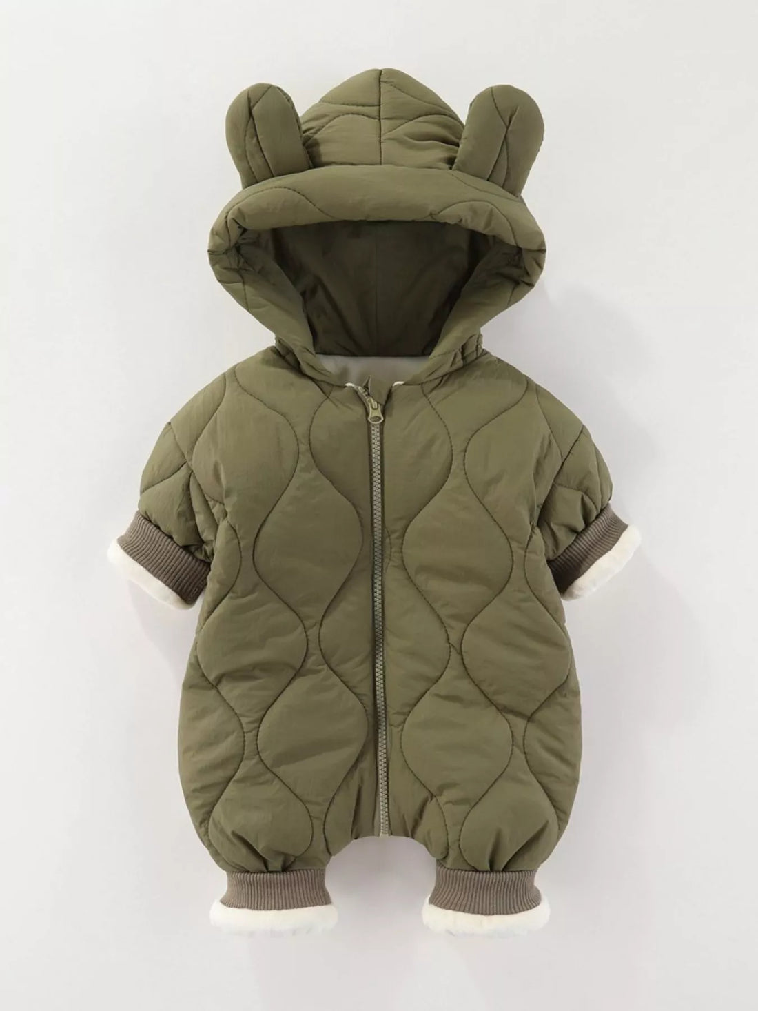Children's Zip Front Hooded Padded One-Piece - cas7m