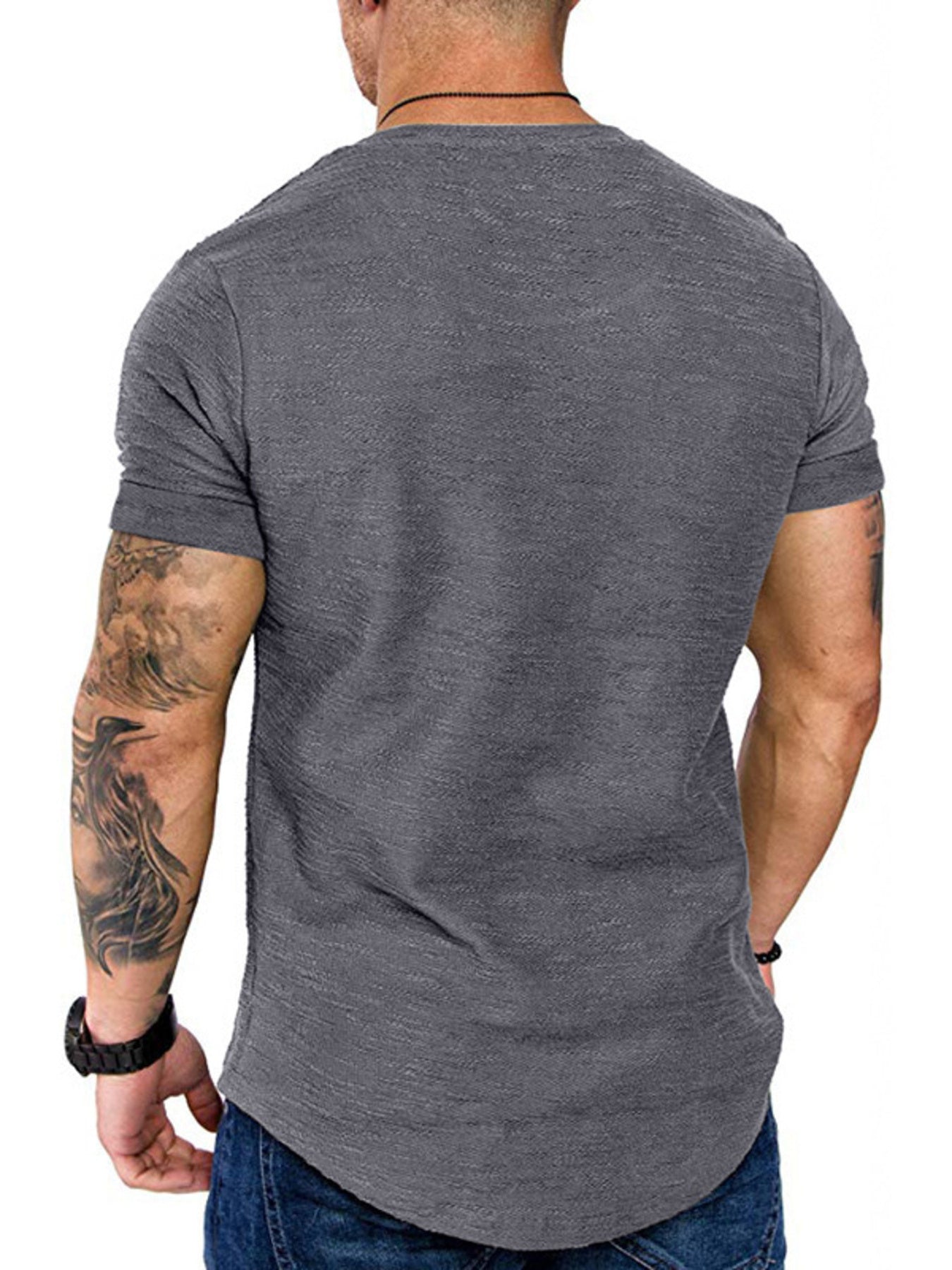 Men's Round Neck Slim Fit Casual T-Shirt - cas7m