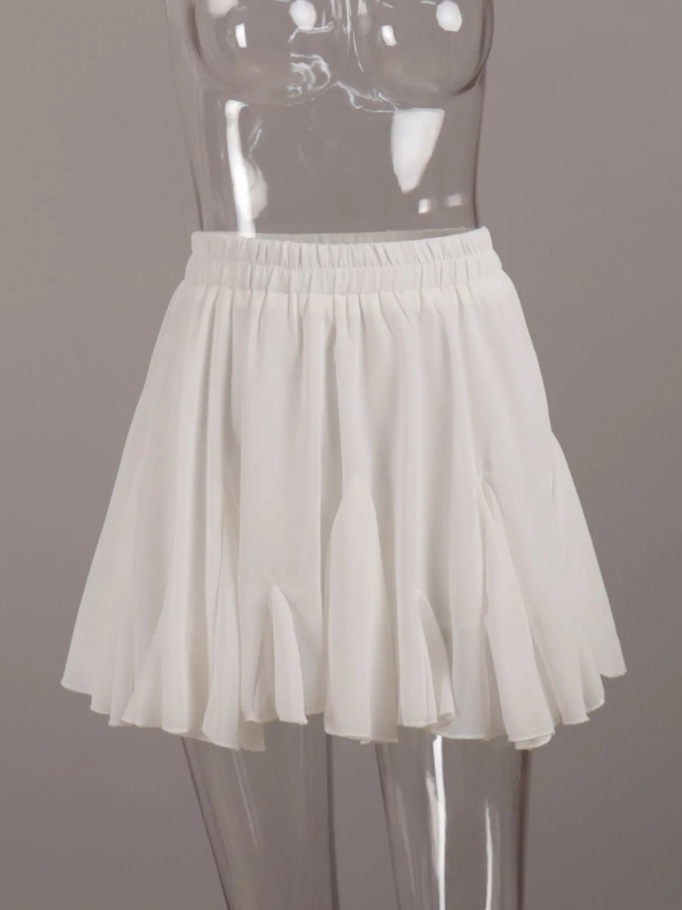 Elastic Waist Ruffled Hem Skirt - cas7m