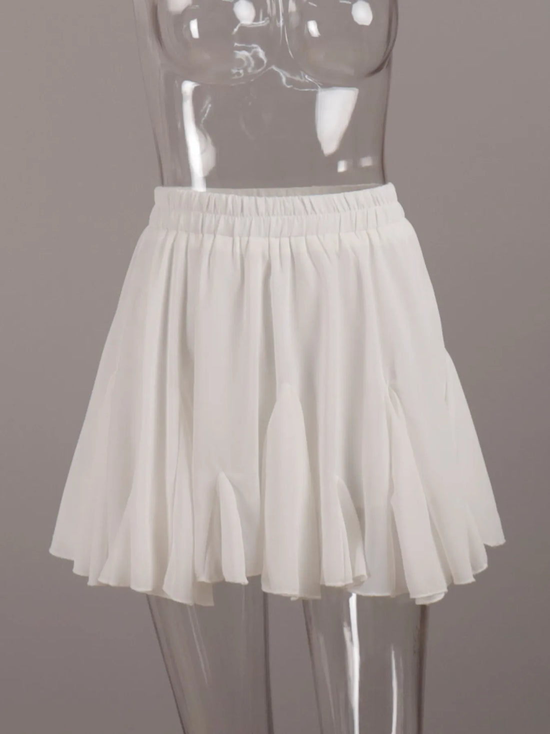 Elastic Waist Ruffled Hem Skirt - cas7m