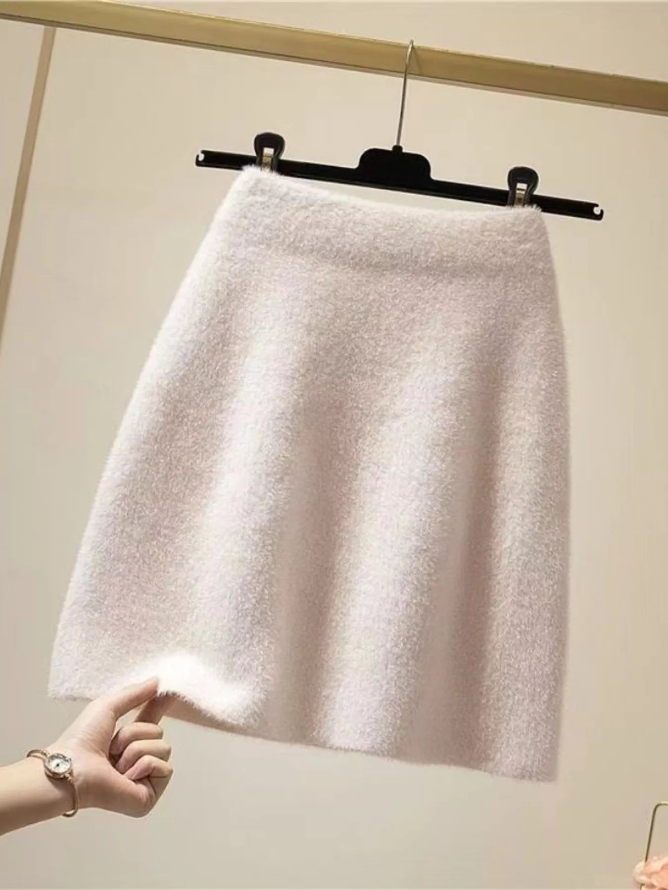 Plush Knit Mini Skirt - cas7m