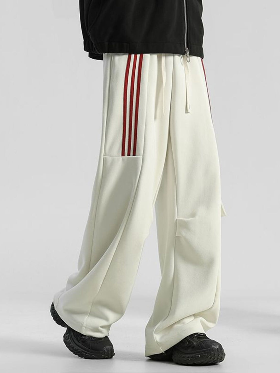 Men's Plus Size Striped Loose-Fit Casual Pants - cas7m