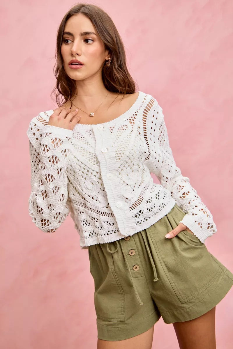 SO ME Paper Bag Patch Pocket Drawstring Twill Shorts - cas7m