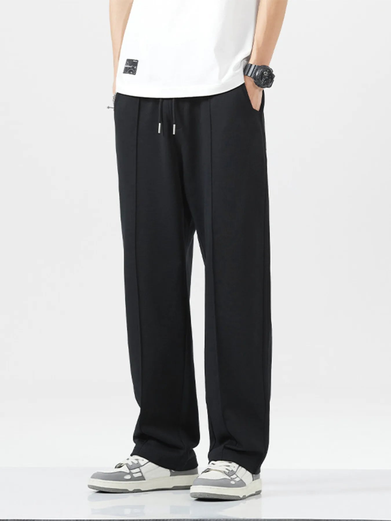Men's Full Size Casual Drawstring Wide Leg Sweatpants Plus Size - cas7m