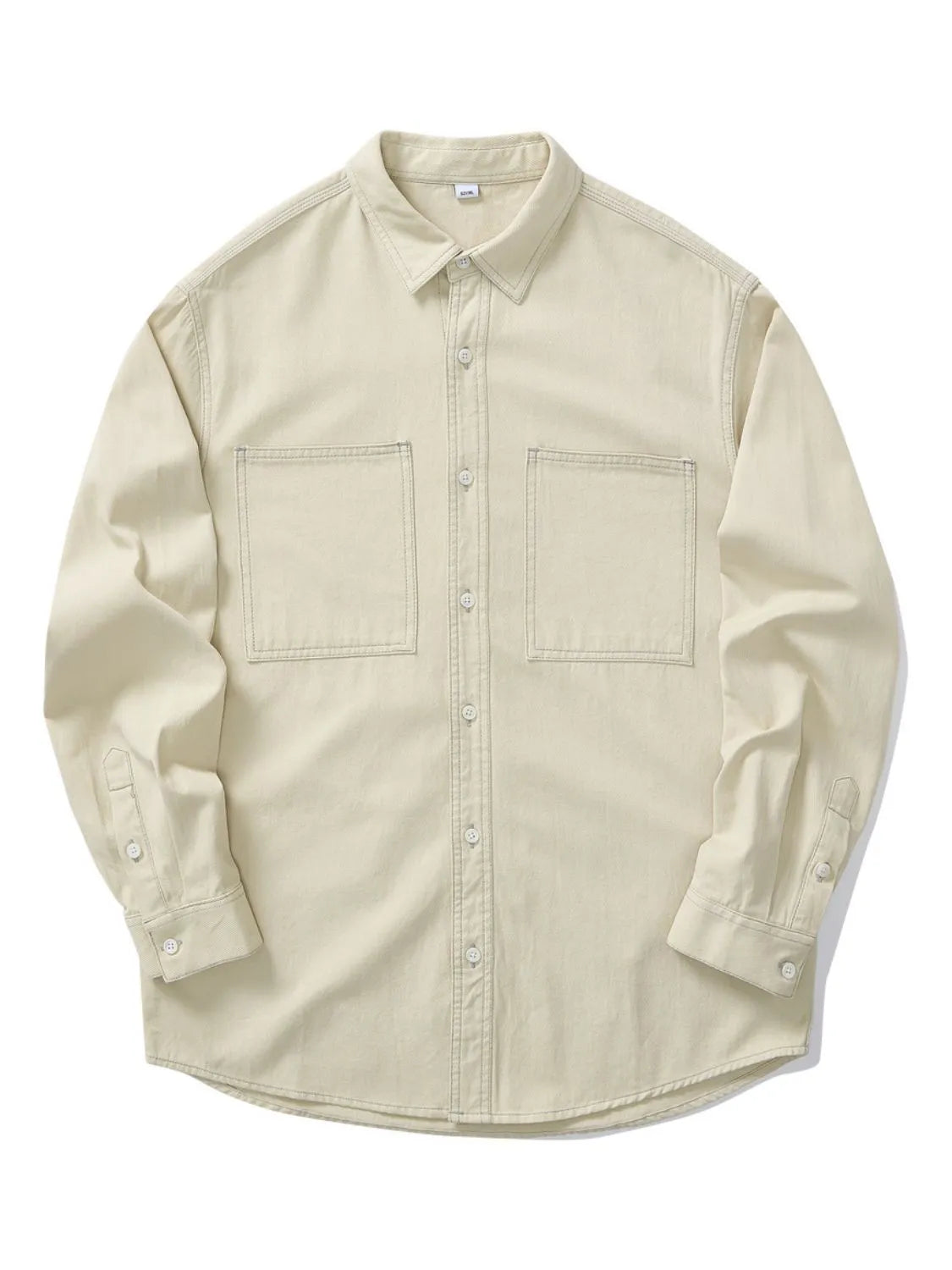Men's Plus Size Button Up Long Sleeve Shirt - cas7m