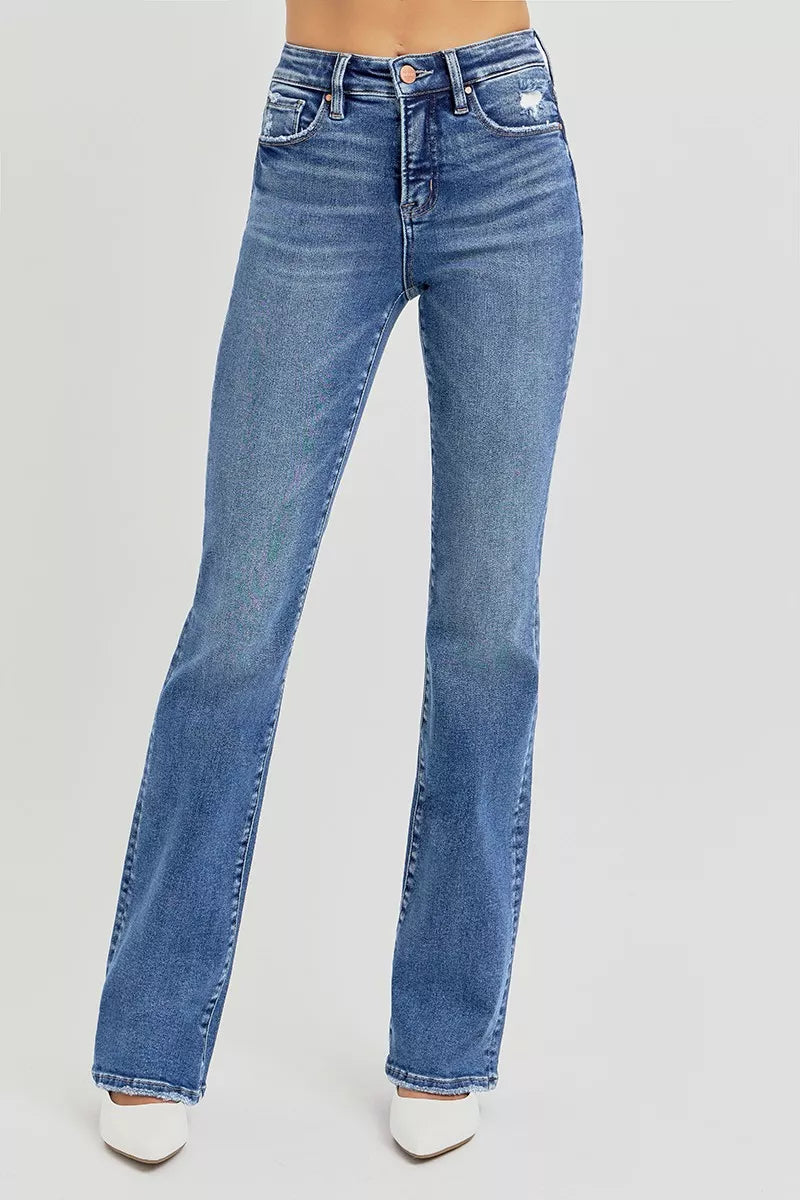 RISEN Full Size Tummy Control High Rise Straight Jeans Plus Size - cas7m