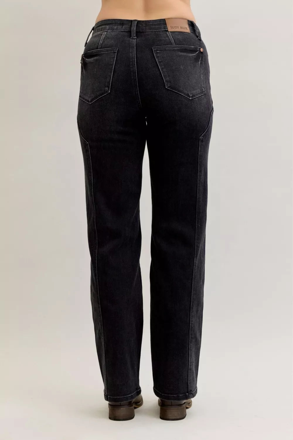 Judy Blue Mid Rise Straight Western Seam Detail Jeans - cas7m