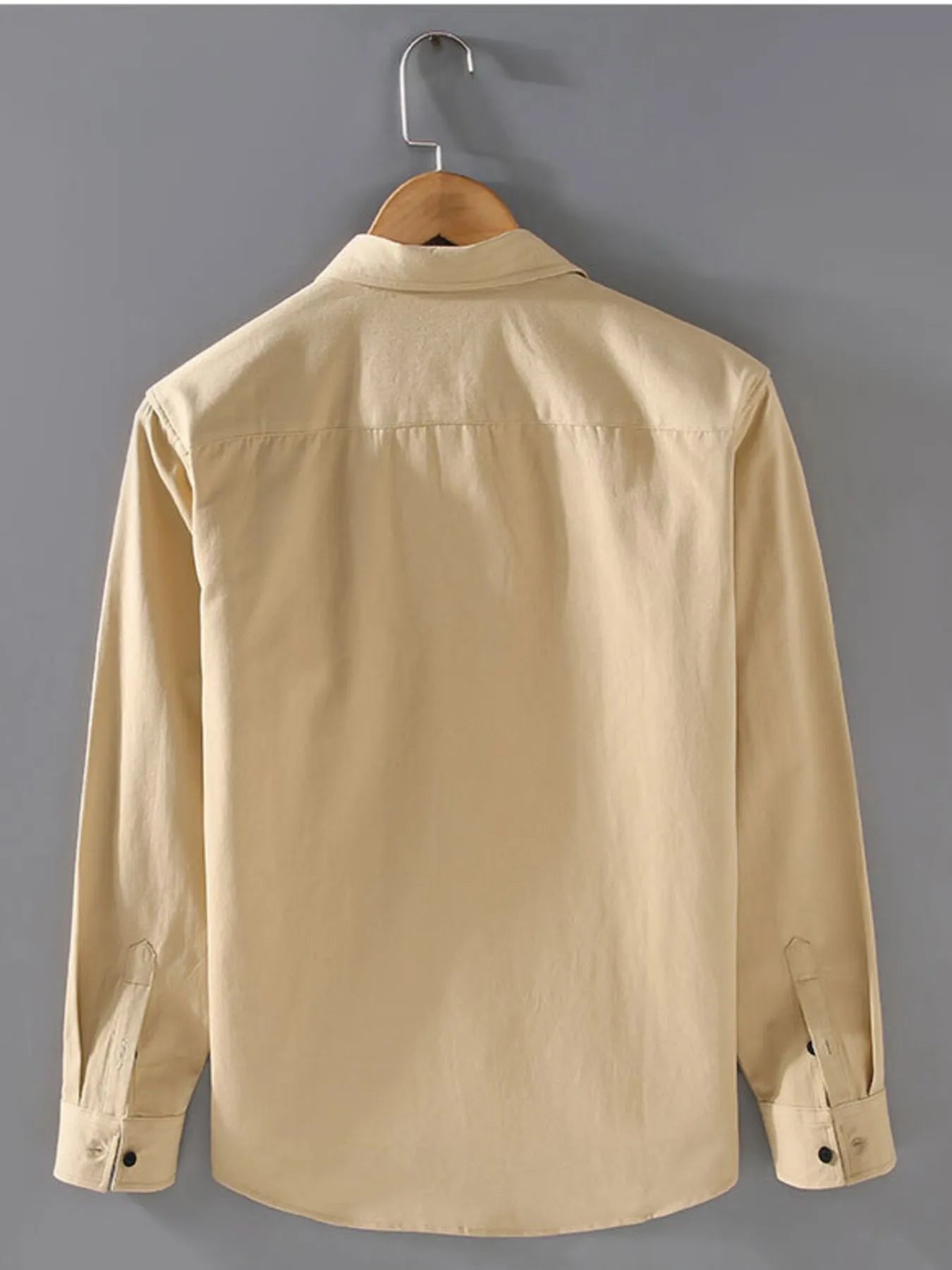 Men's Plus Size Button Up Long Sleeve Shirt - cas7m