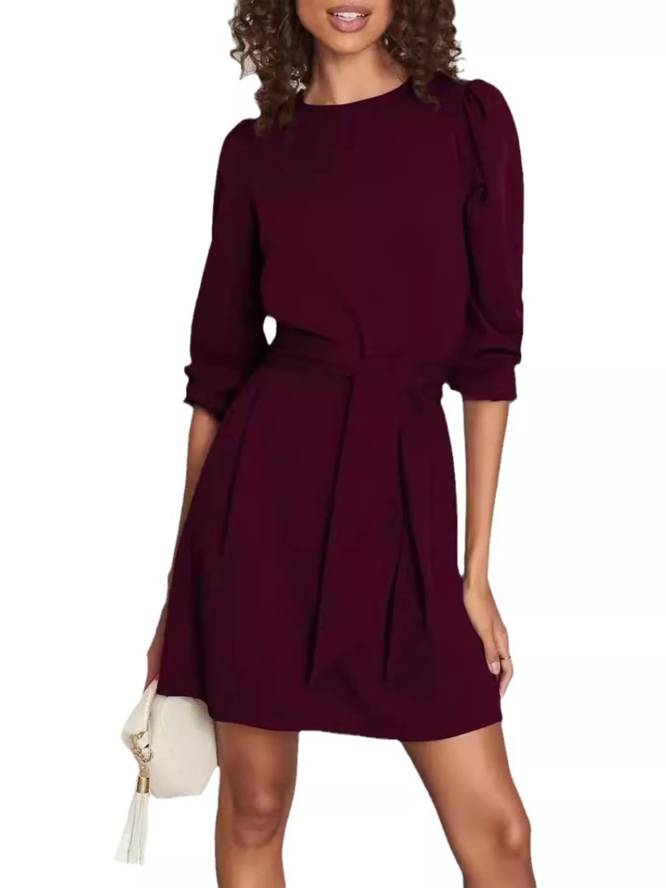 Tie-Waist Mini Dress - cas7m