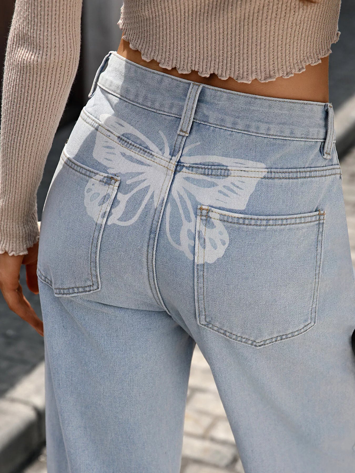 High Waisted Wide Leg Jeans - cas7m