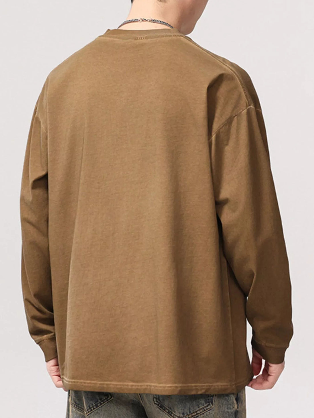 Men's Plus Size Letter Graphic Long Sleeve T-Shirt - cas7m
