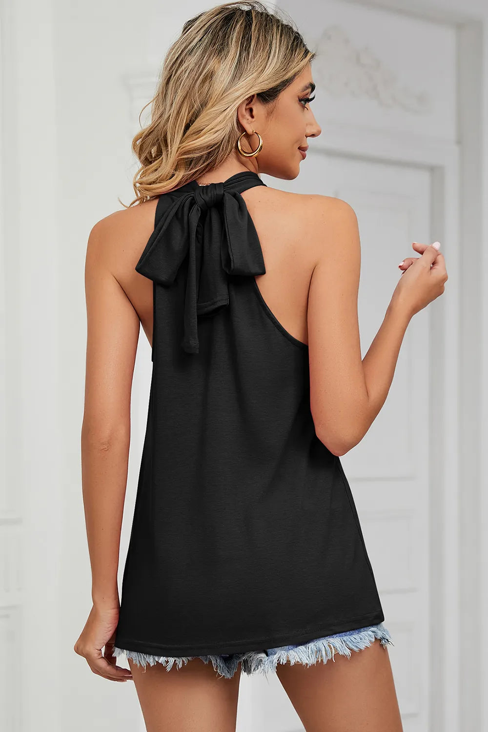 Tied Grecian Neck Tank - cas7m