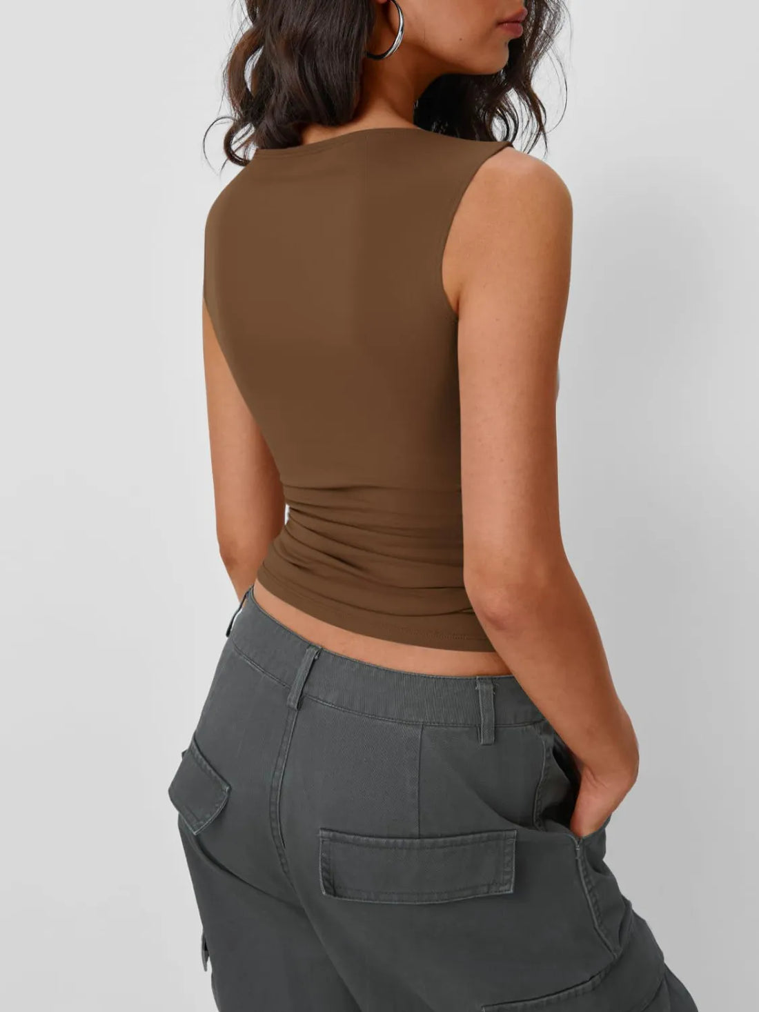 Solid Round Neck Tank - cas7m