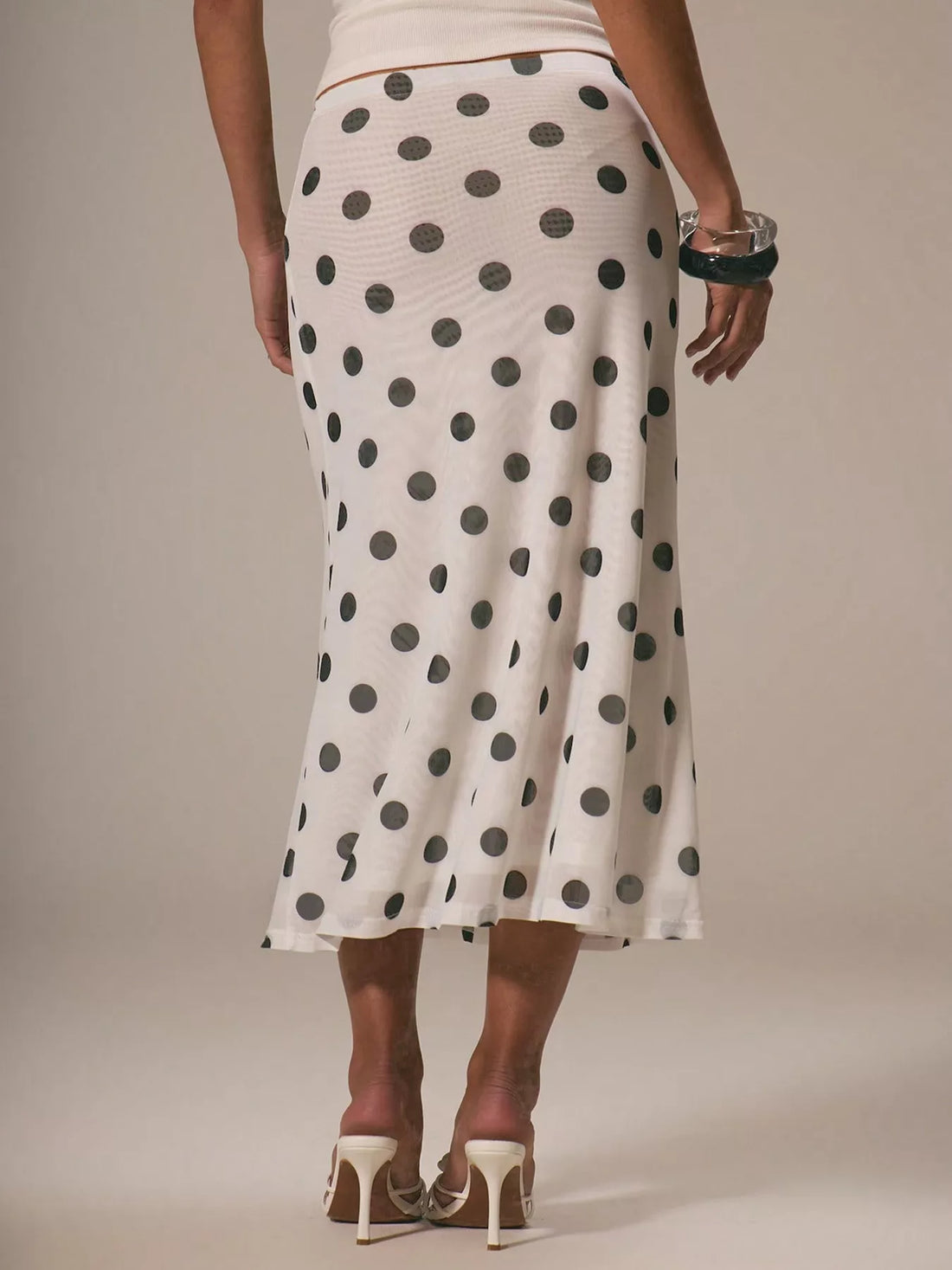Polka Dot Midi Skirt - cas7m