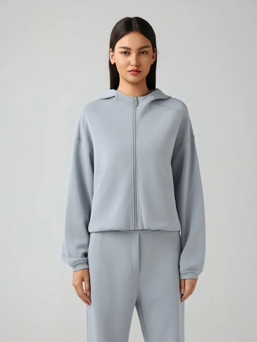 Millennia Zip Up Dropped Shouder Active Hooded - cas7m