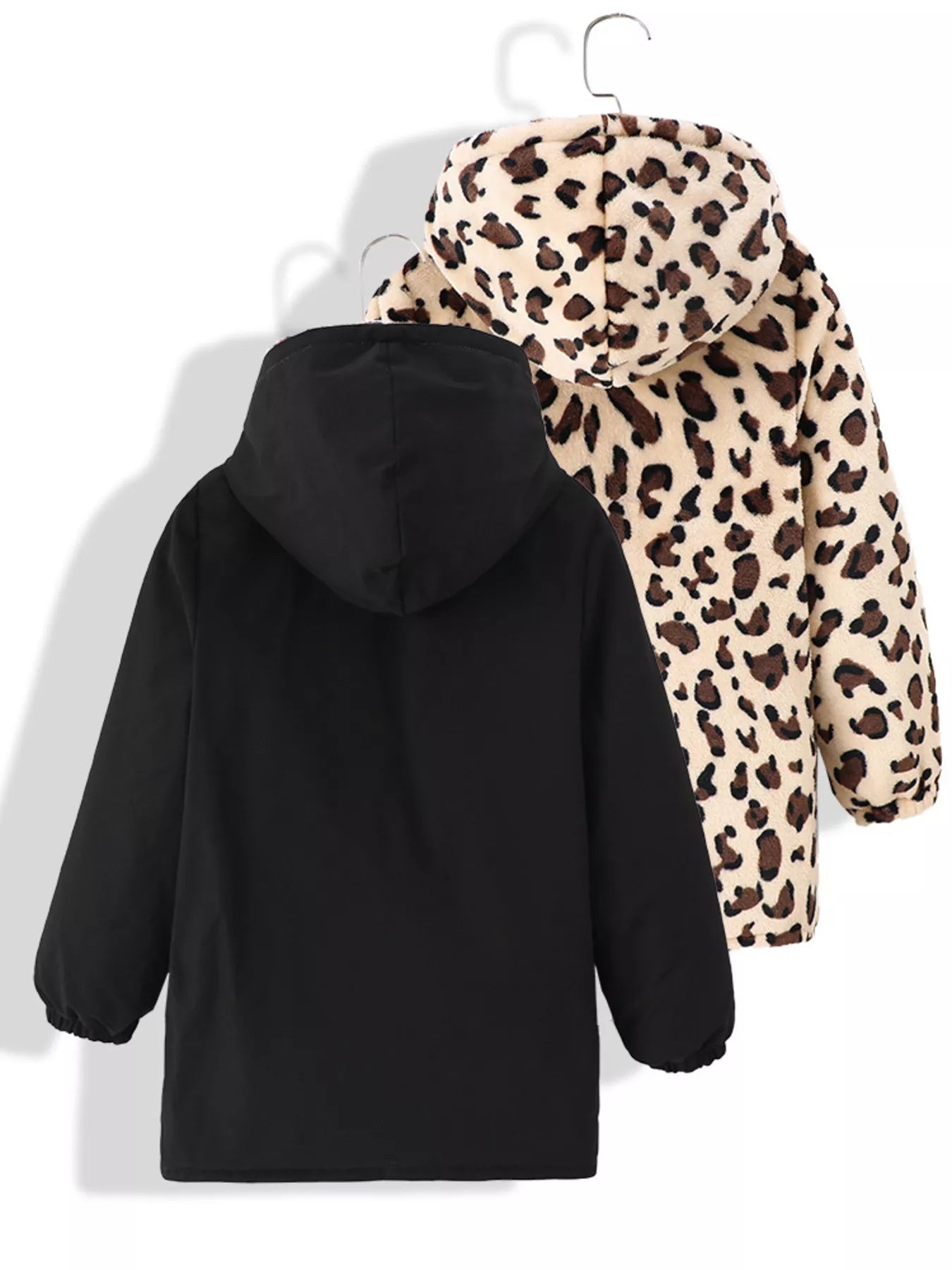 Children's Hooded Leopard Lined Warm Jacket - cas7m