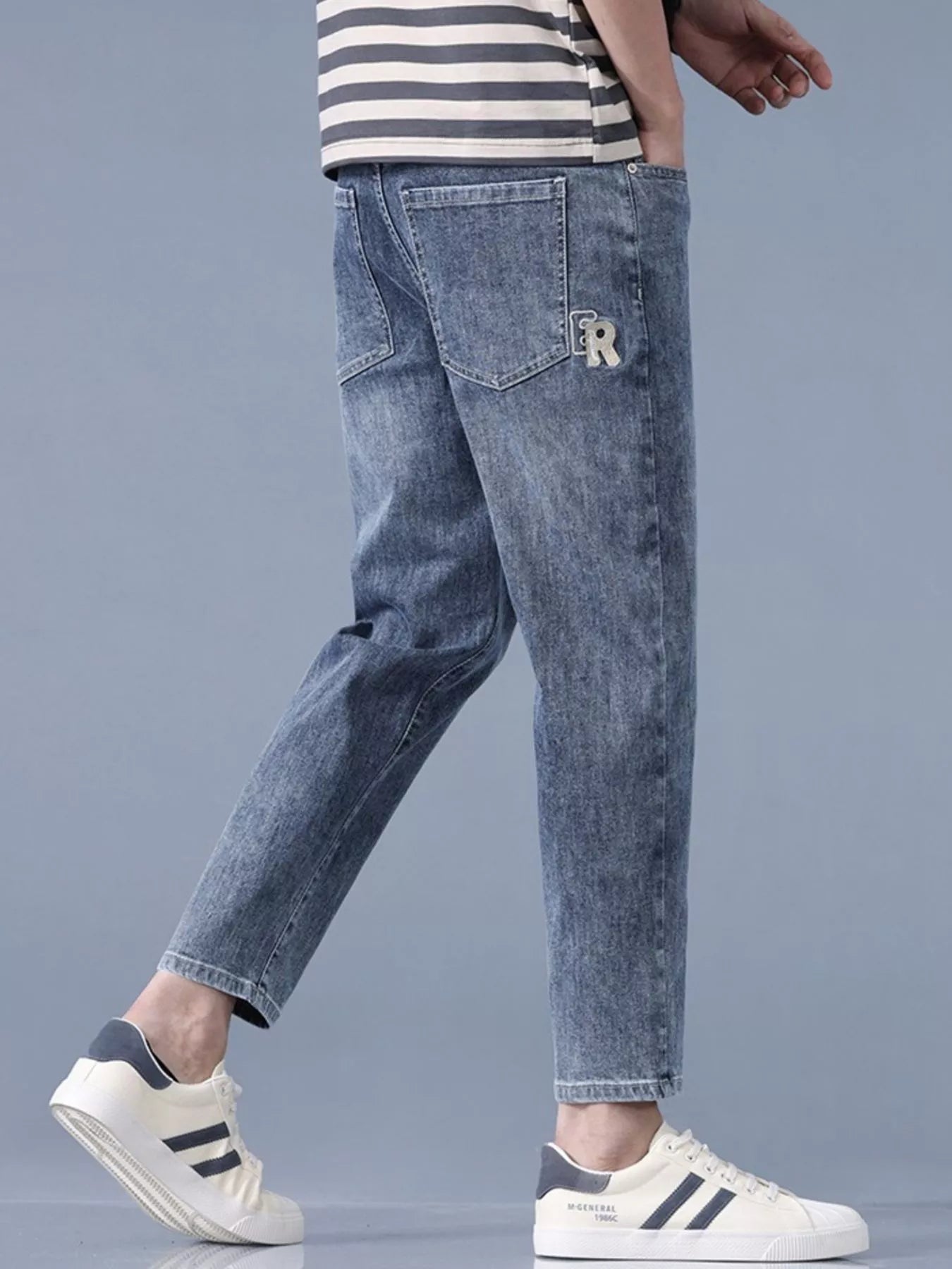 Men's Straight-Leg Wash Jeans - cas7m