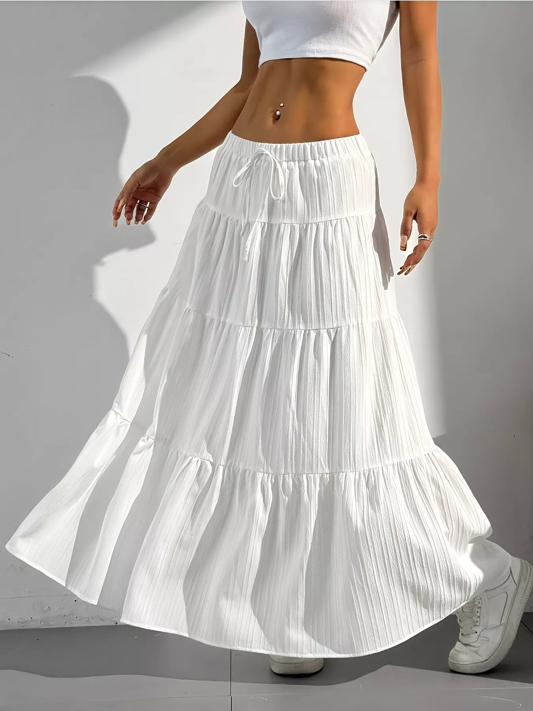 Flowy Tiered Maxi Skirt - cas7m