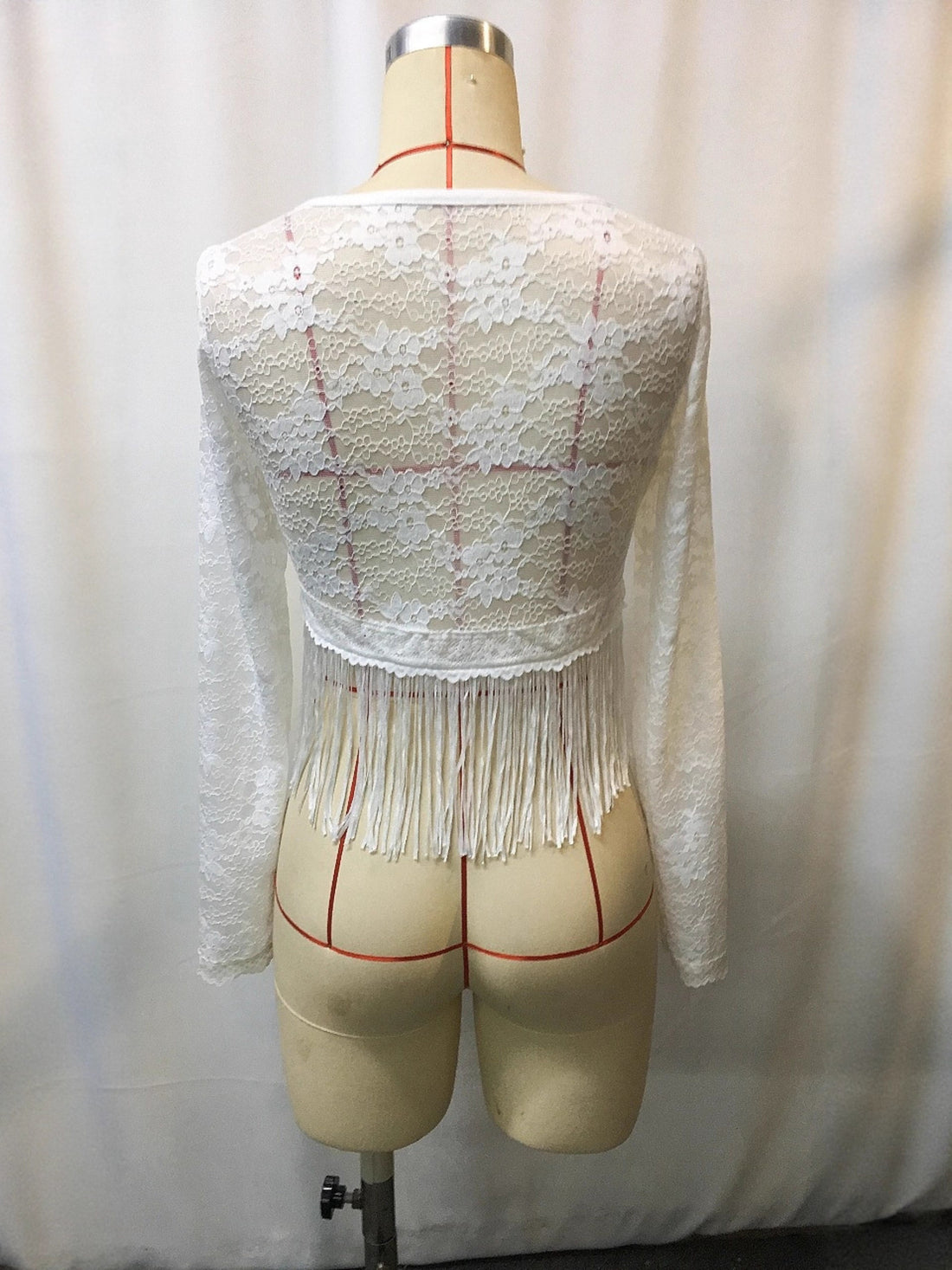 Elegant Sheer Lace & Fringe Top - Perfect for Effortless Chic - cas7m