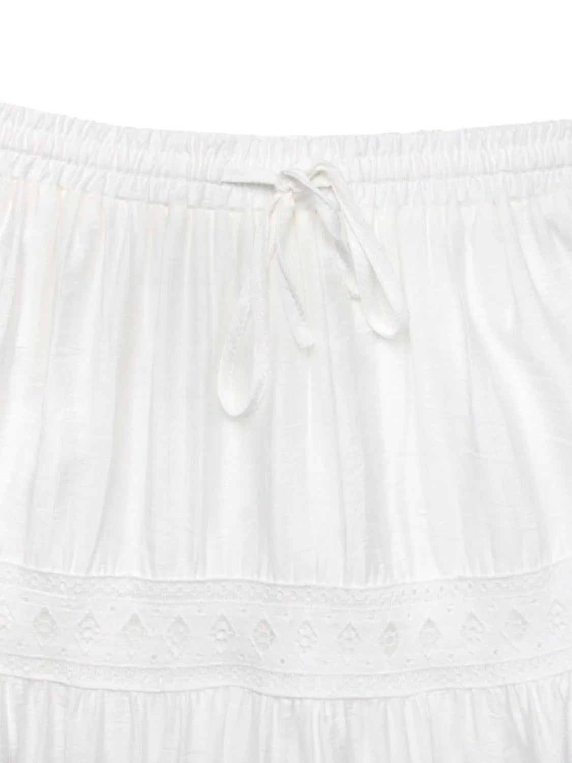 Lace Detail Elastic Waist Skirt - cas7m