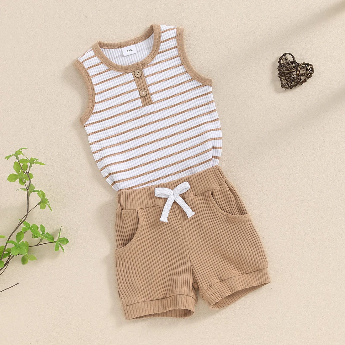 Boys' Fashion Round Neck Top Sports Shorts Suit - cas7m
