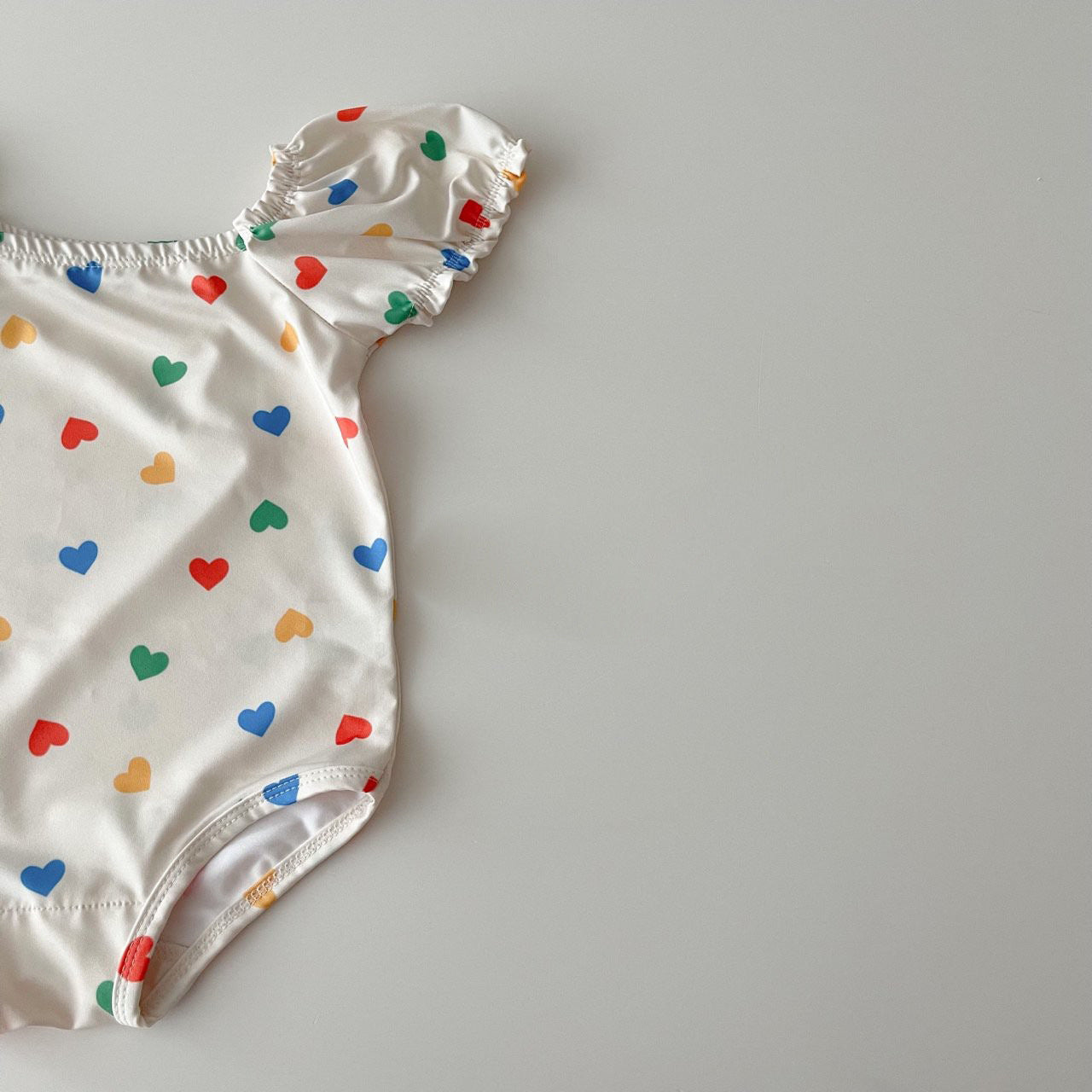 Girls' Baby Bubble Sleeve Printed One-piece Swimsuit - cas7m