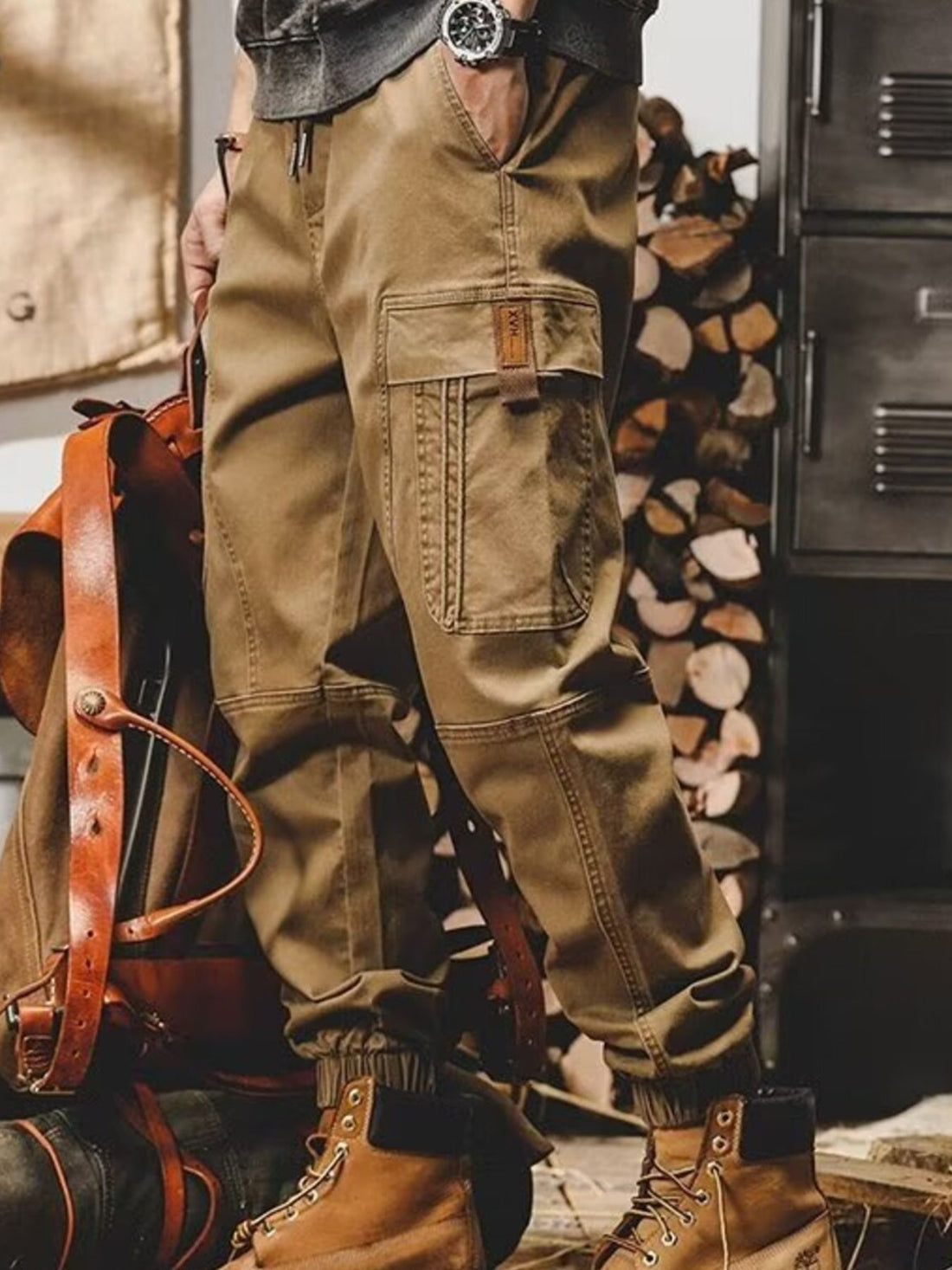 Men's Plus Size Relaxed Fit Cargo Pants - cas7m