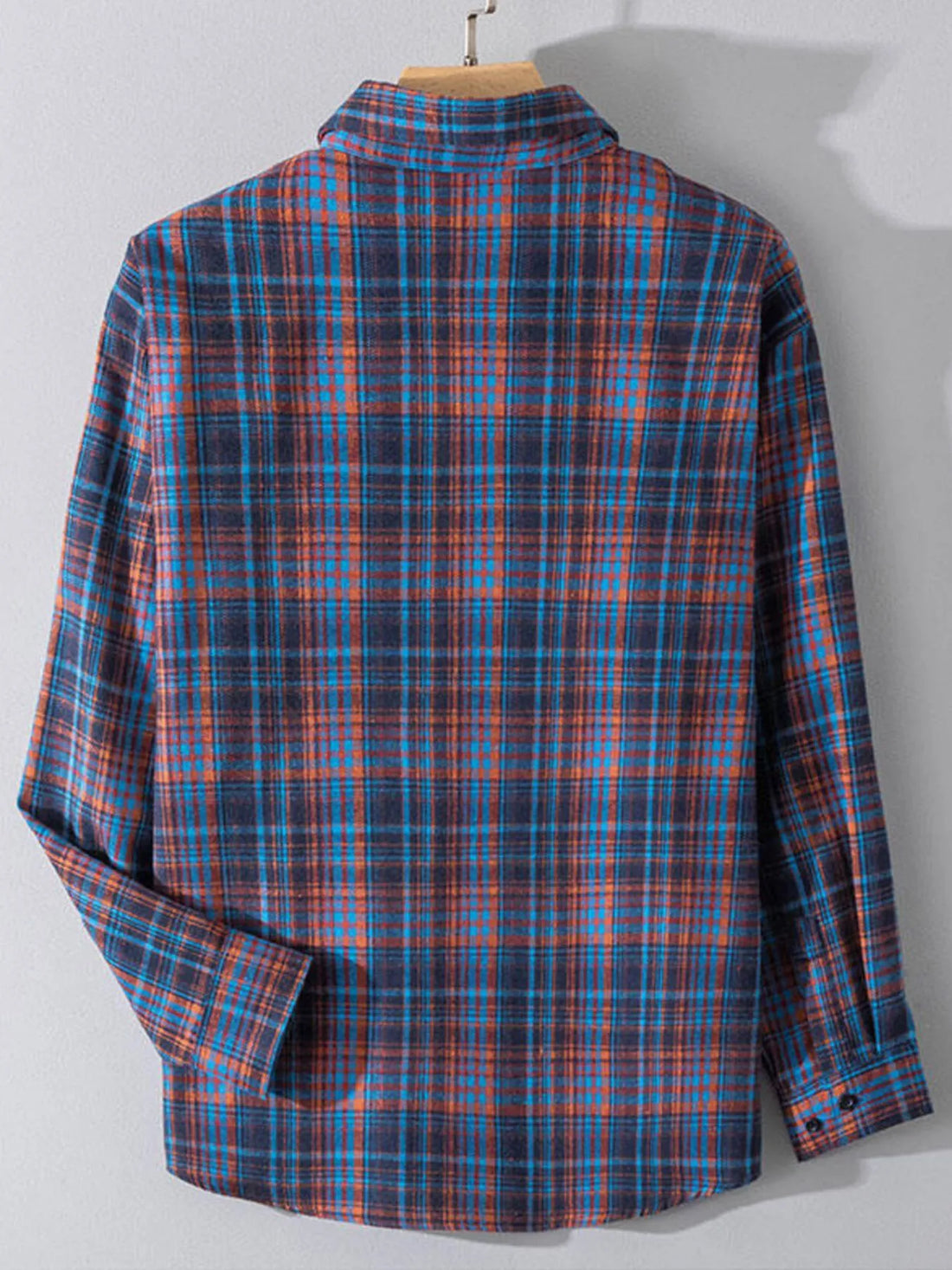 Men's Plus Size Button Up Long Sleeve Shirt - cas7m