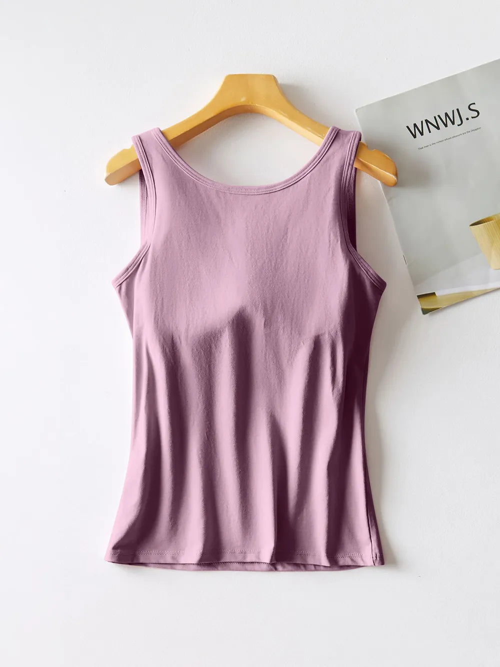 Round Neck Tank with Bra - cas7m