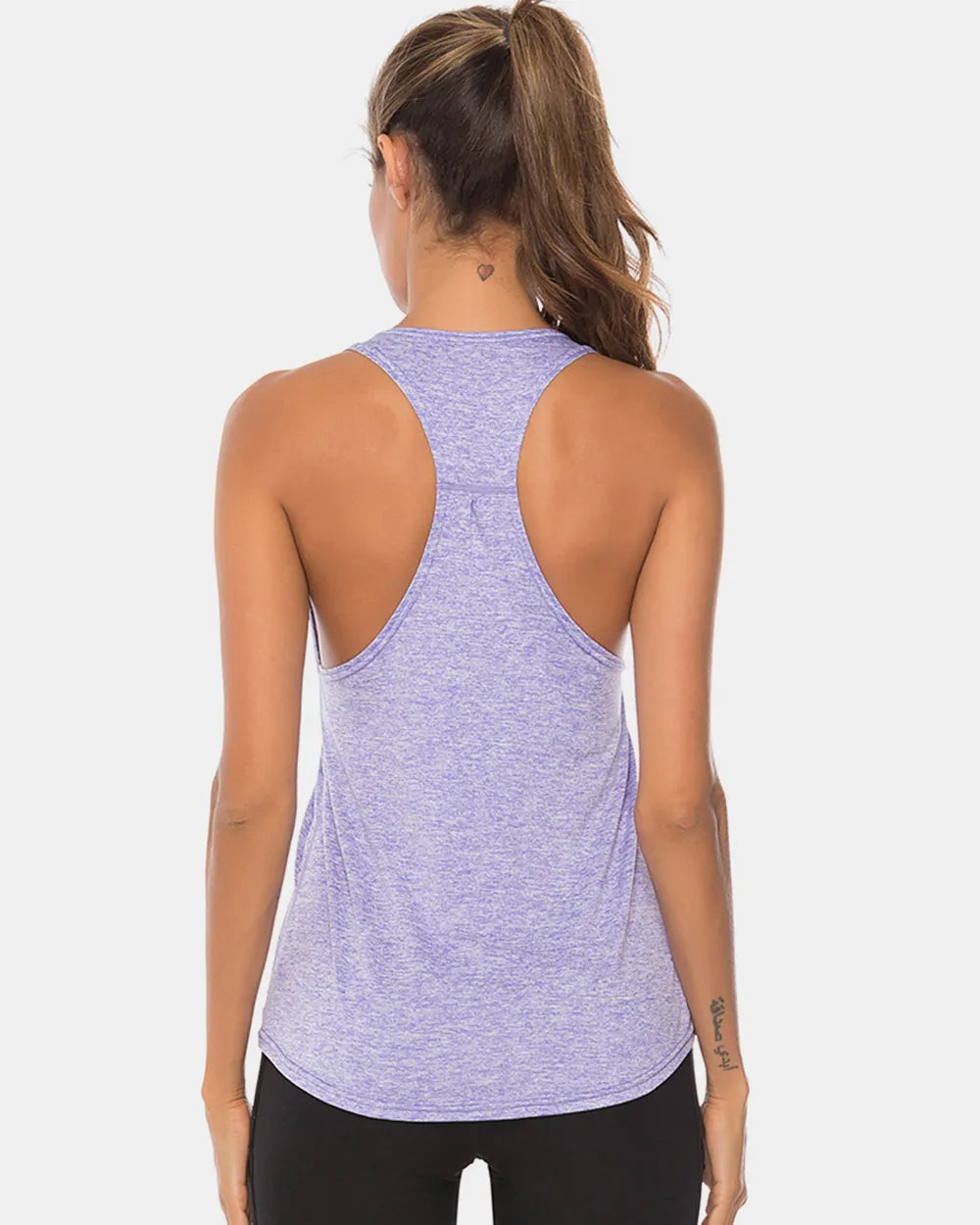 Full Size Scoop Neck Wide Strap Active Tank - cas7m