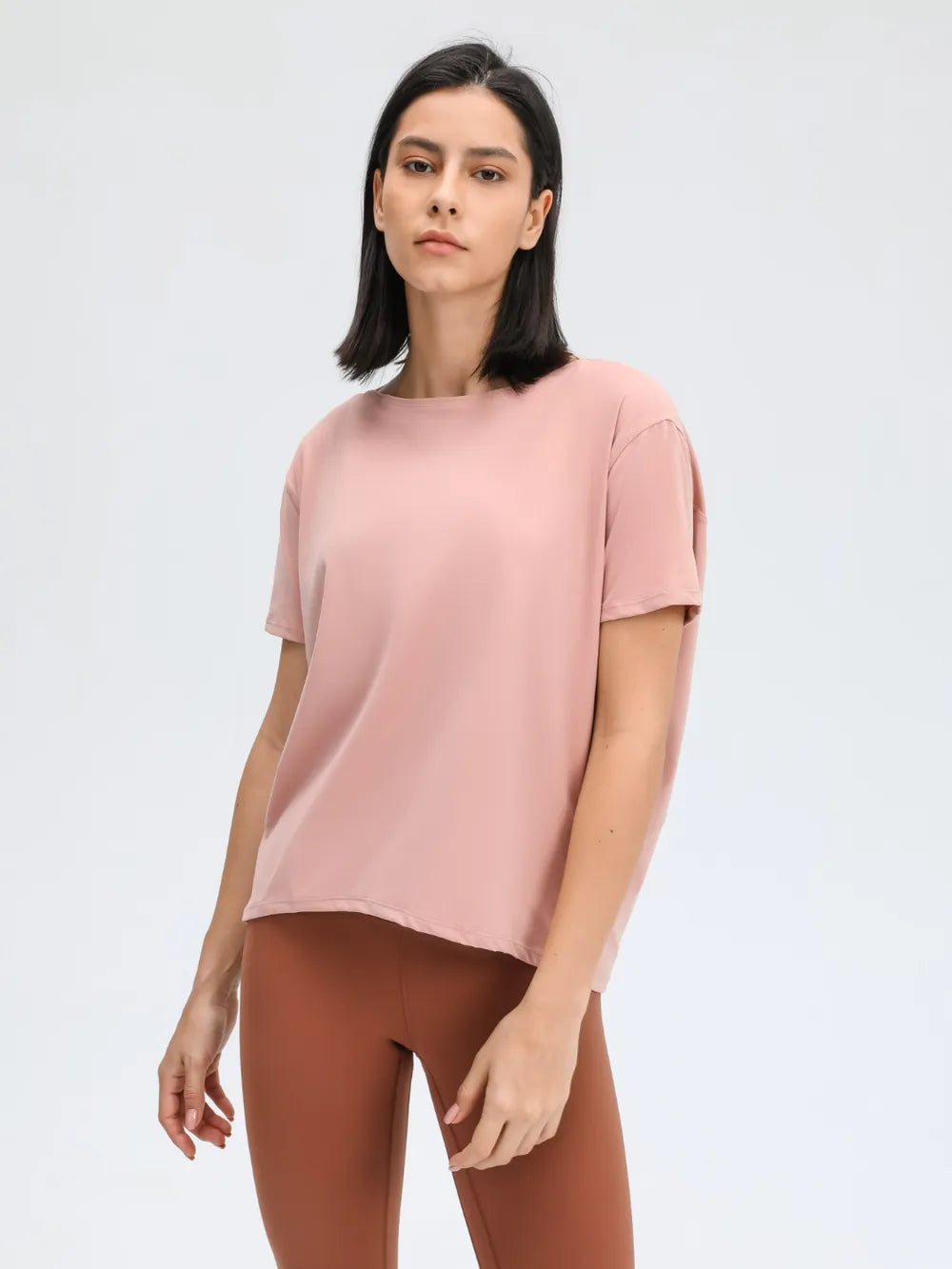 Millennia Round Neck Short Sleeve Active T-Shirt - cas7m