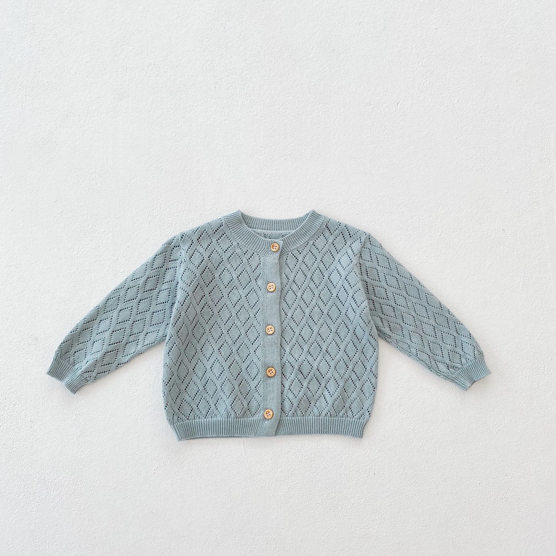 New Sweet Rhombus Hollow Long Sleeve Small Jacket - cas7m