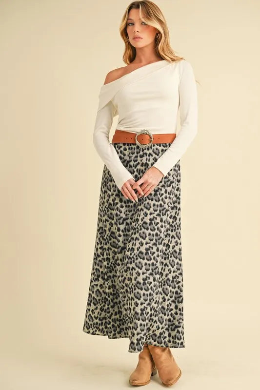 Aemi+Co Leopard Midi Skirt - cas7m