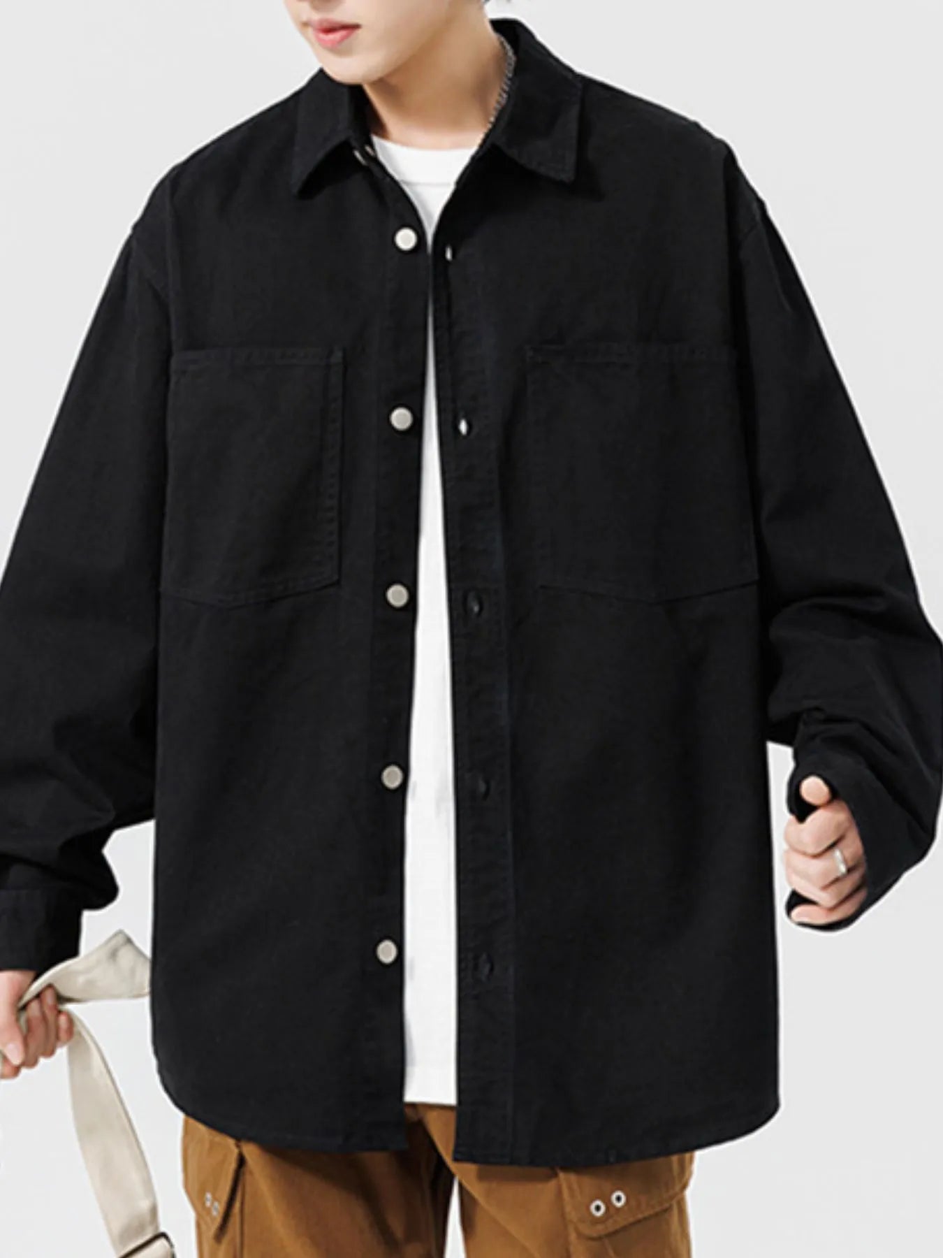 Men's Button Up Long Sleeve Shirt - cas7m