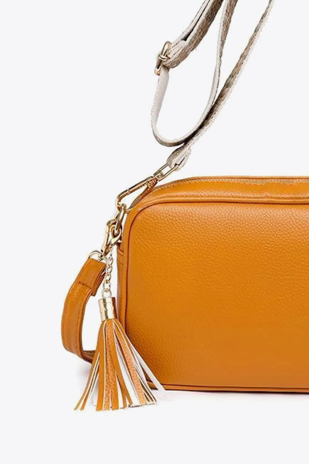 PU Leather Tassel Crossbody Bag - cas7m