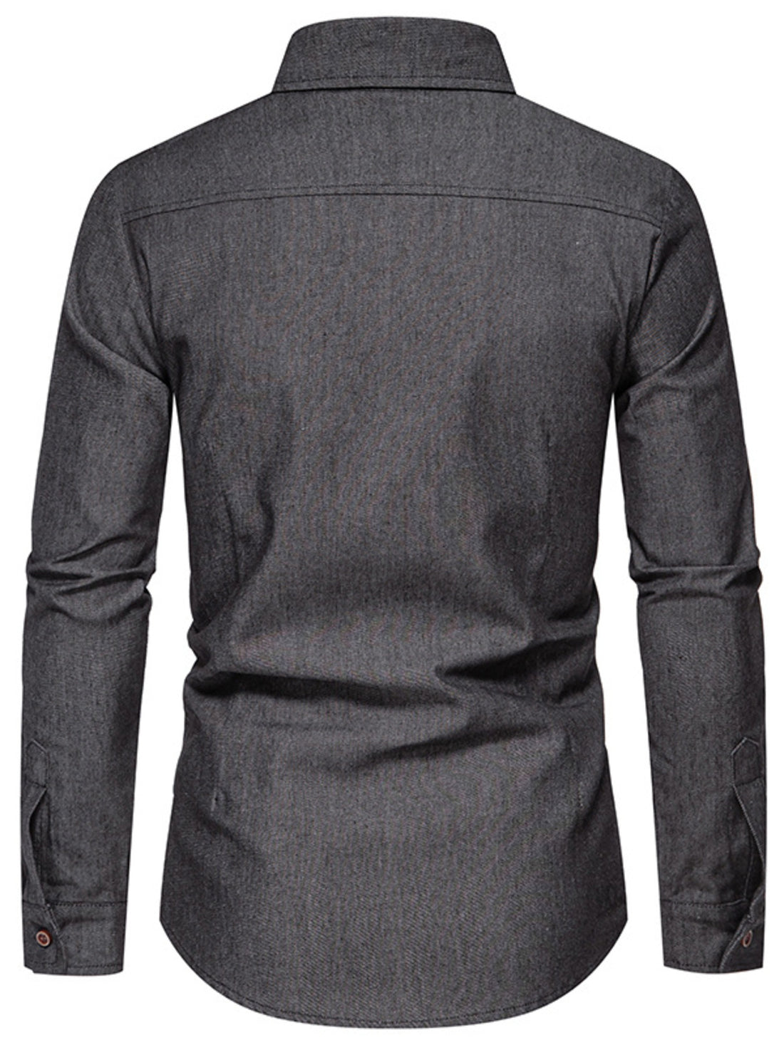 Men's Casual Long Sleeve Denim Shirt with Pockets - cas7m
