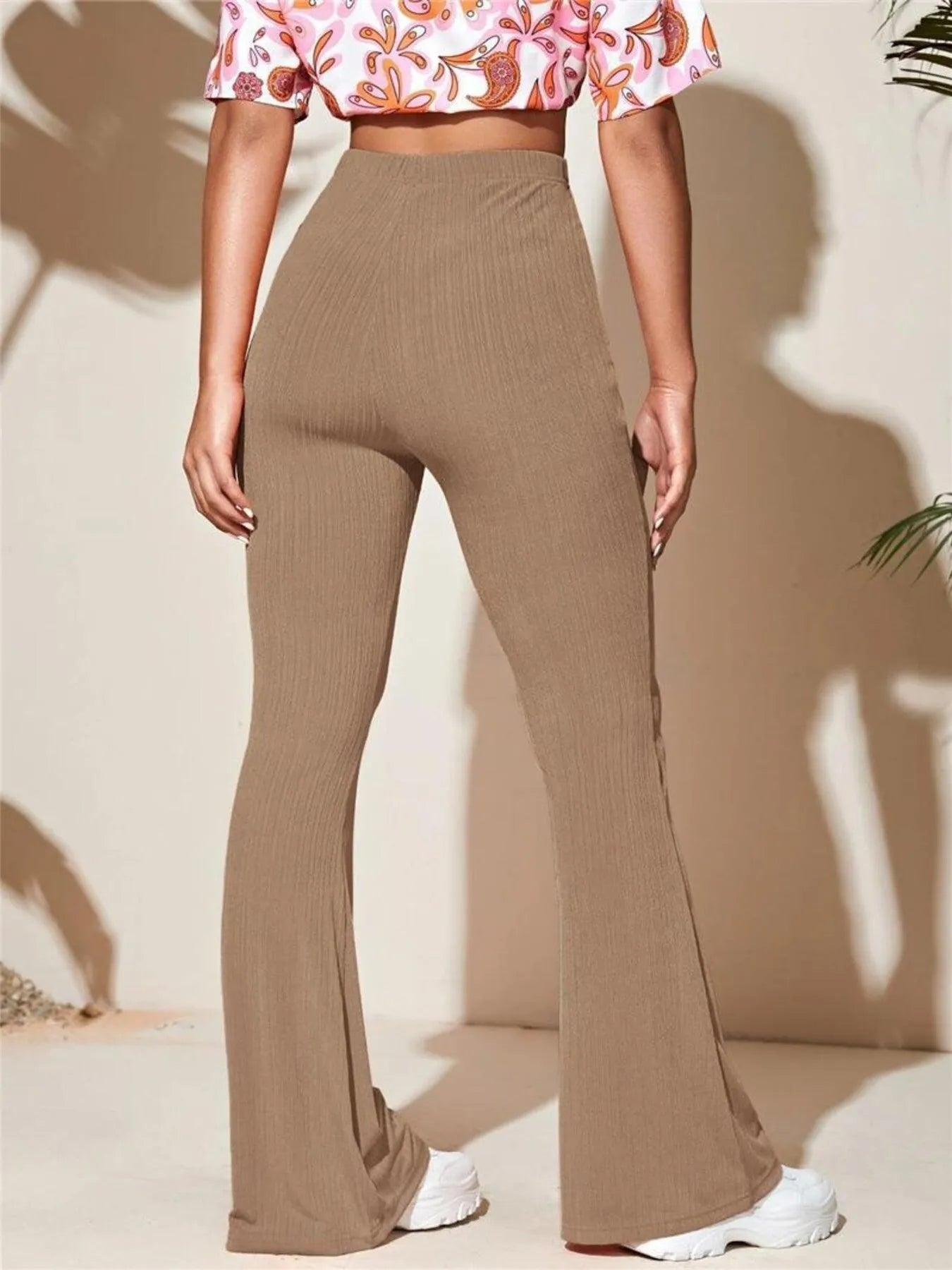 Full Size High-Waist Flare Active Pants Plus Size - cas7m