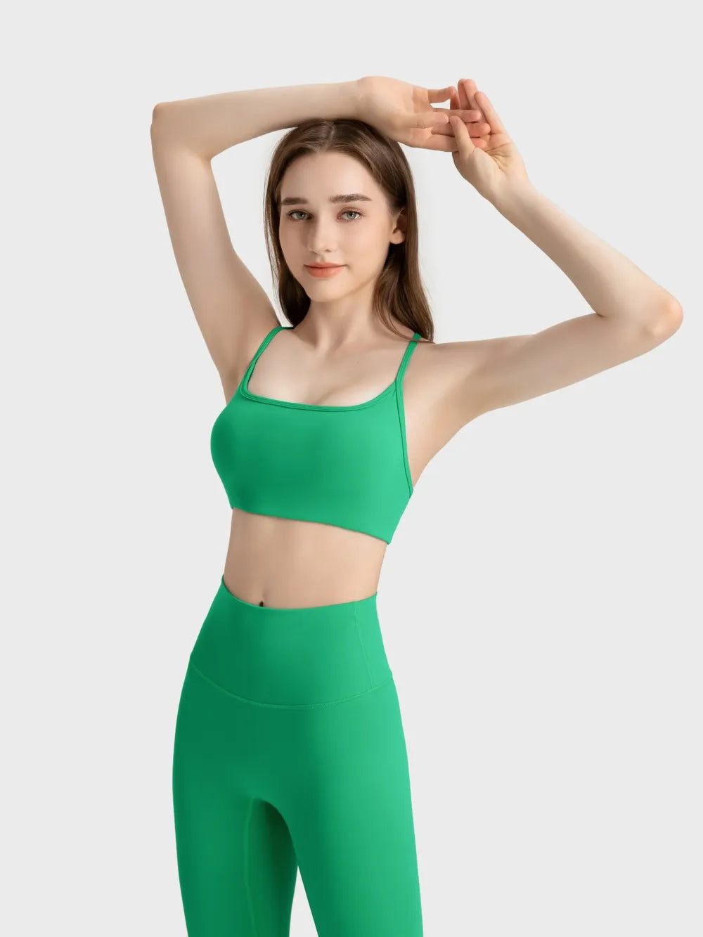 Millennia Crisscross Back Scoop Neck Active Cami with Detachable Chest Pads - cas7m
