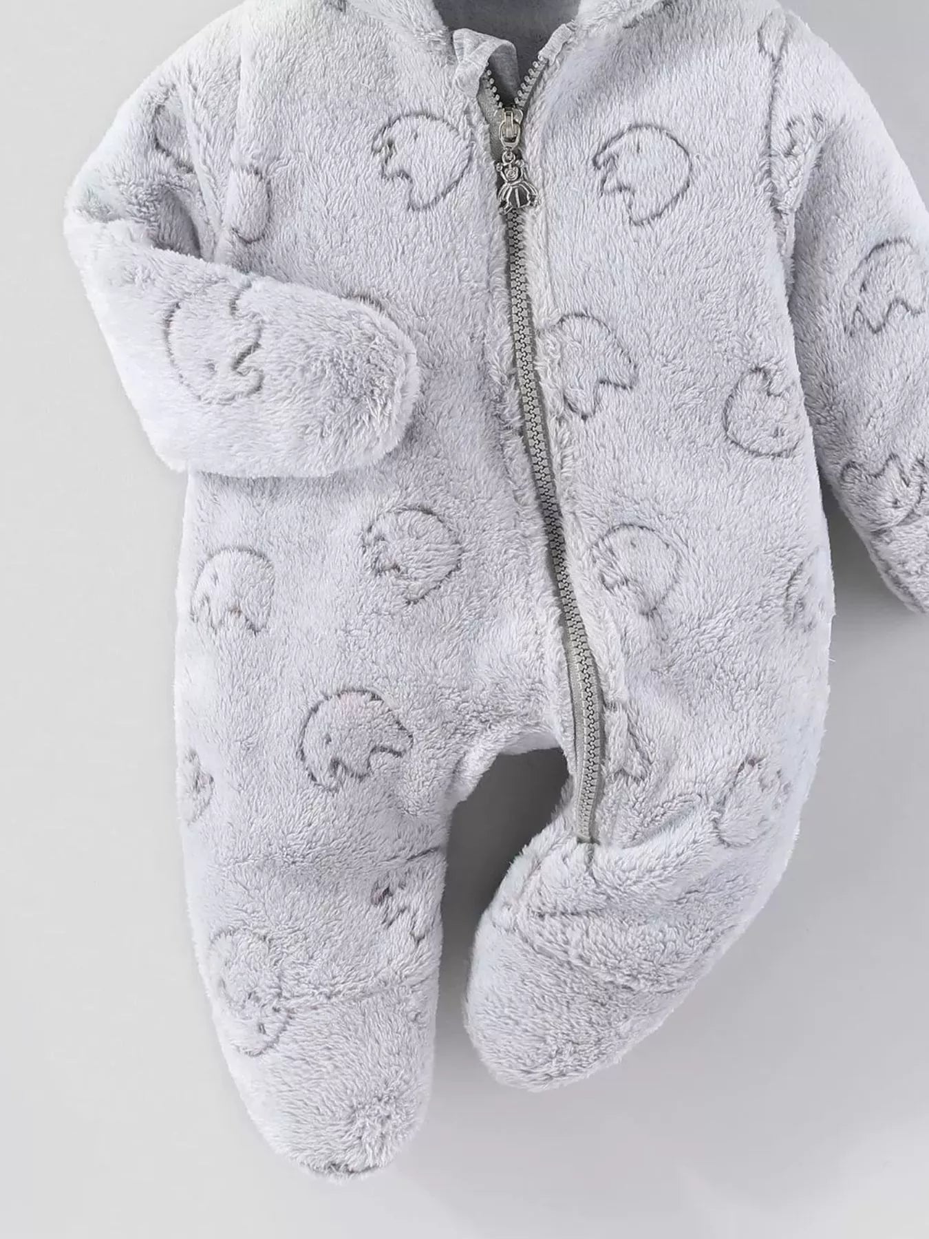 Children's Plush Hooded One-Piece - cas7m