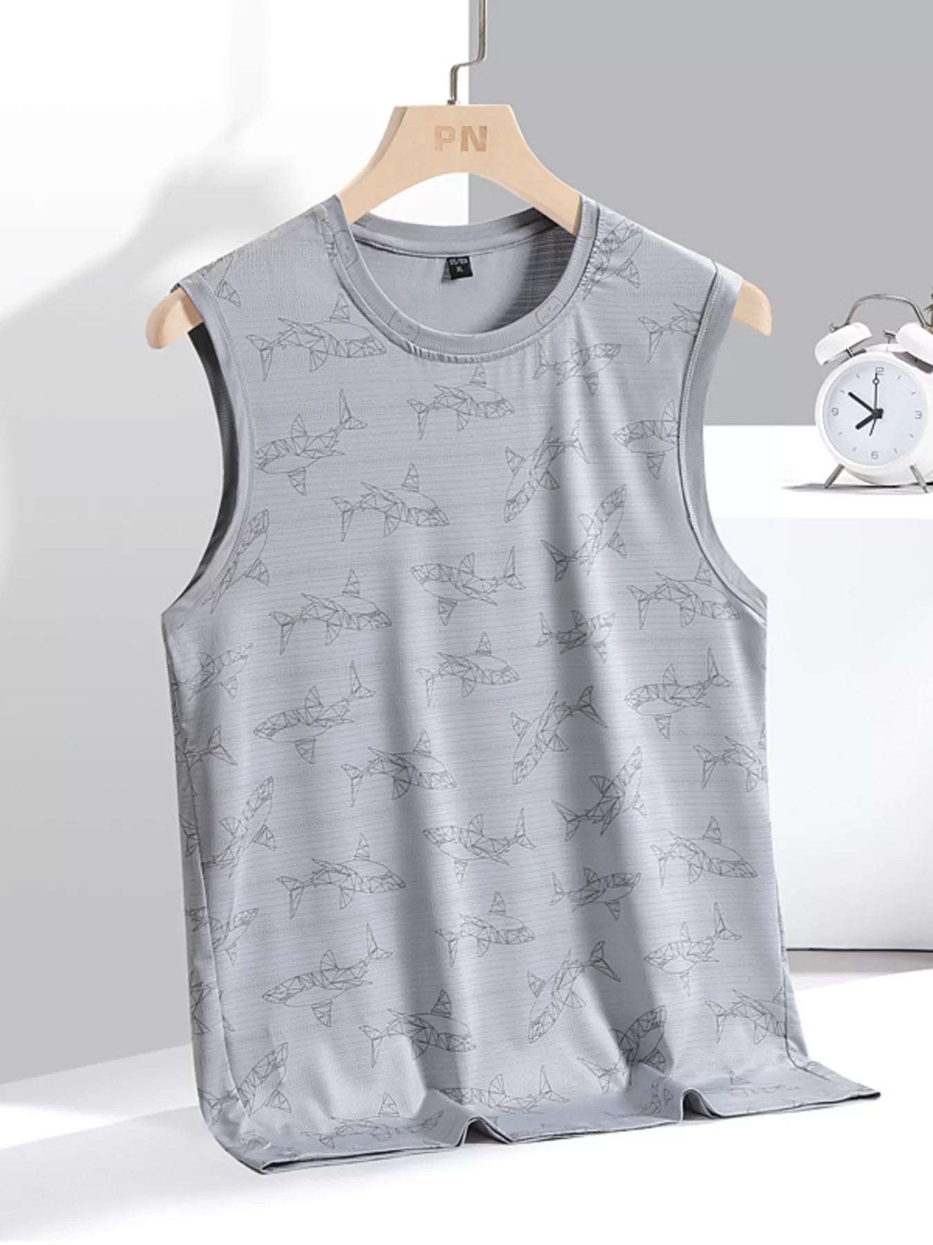 Men's Plus Size Round Neck Tank - cas7m