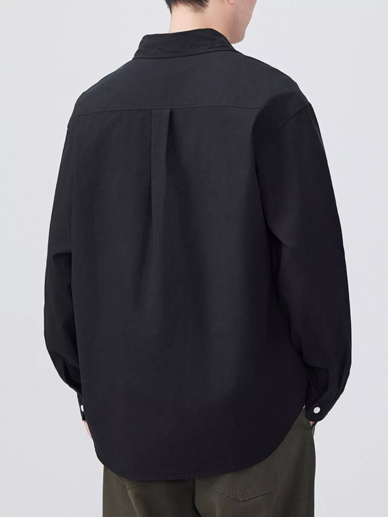 Men's Plus Size Button Up Long Sleeve Shirt - cas7m