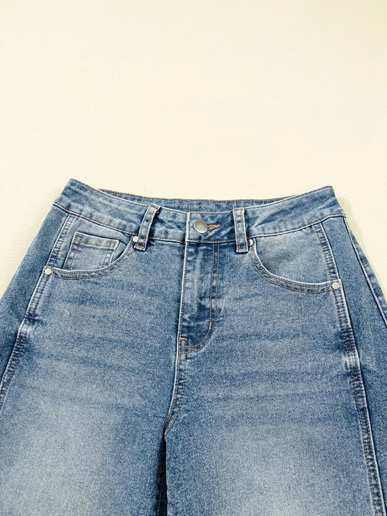 Vintage Washed Seam Detail Shift Jeans - cas7m