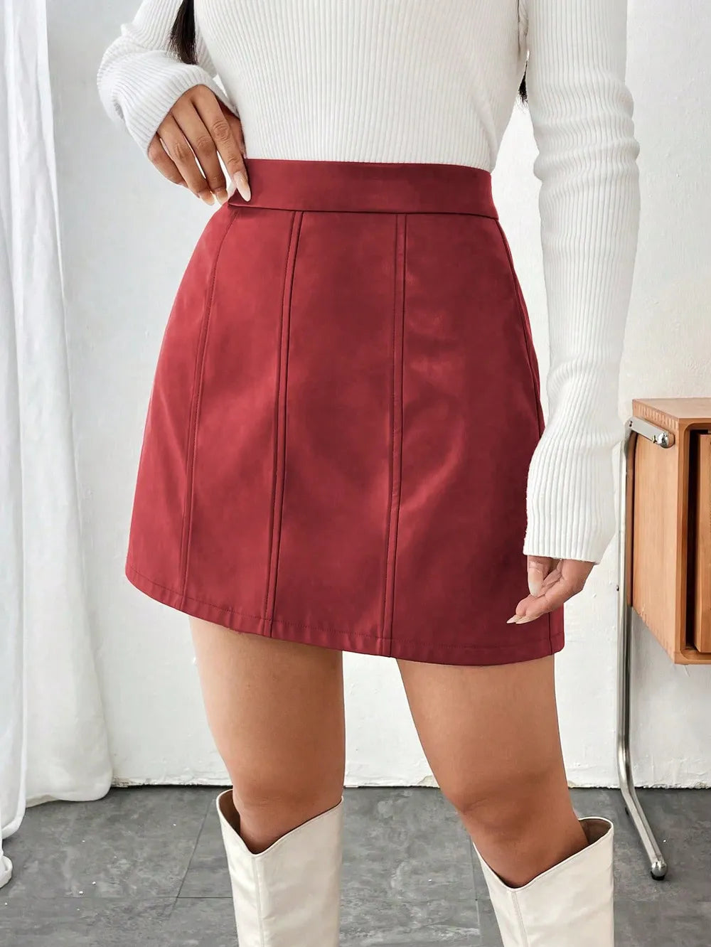 Mini Skirt with Zipper - cas7m