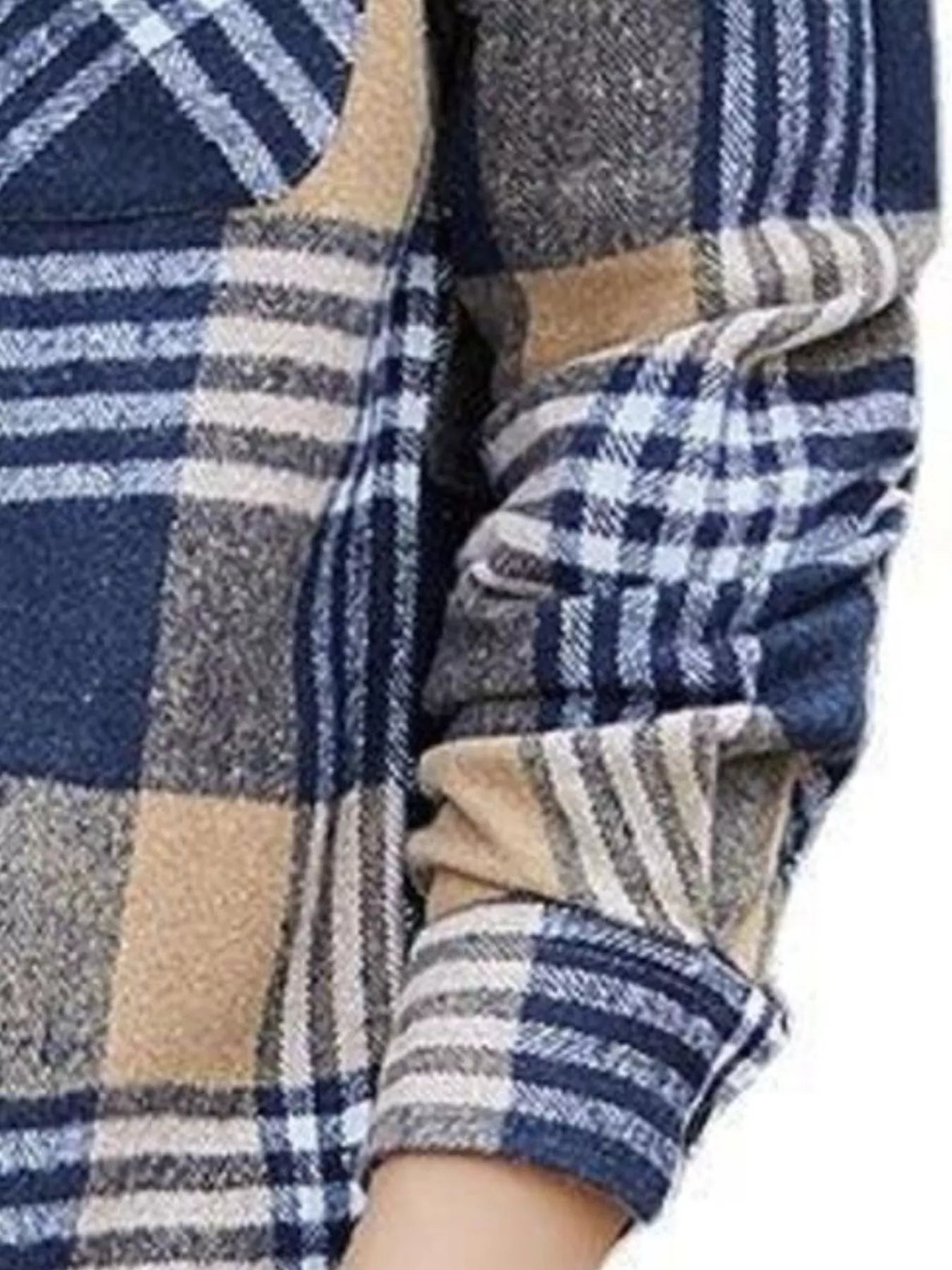 Men's Plus Size Casual Plaid Long Sleeve Shirt - cas7m