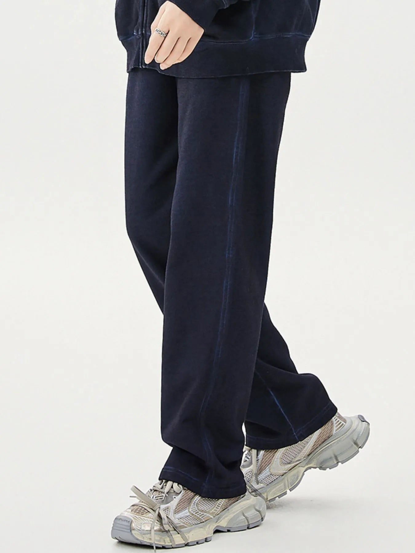 Men's Drawstring Washed Straight Sweatpants - cas7m