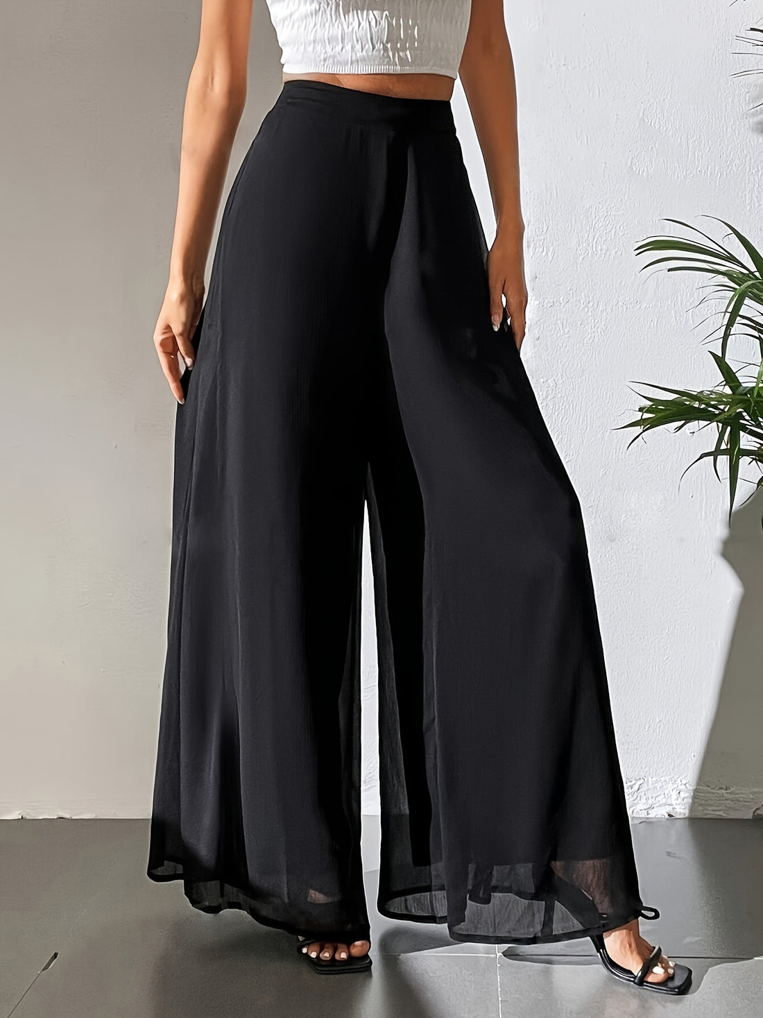 Casual Chiffon Wide-leg Pants Loose Trousers - cas7m
